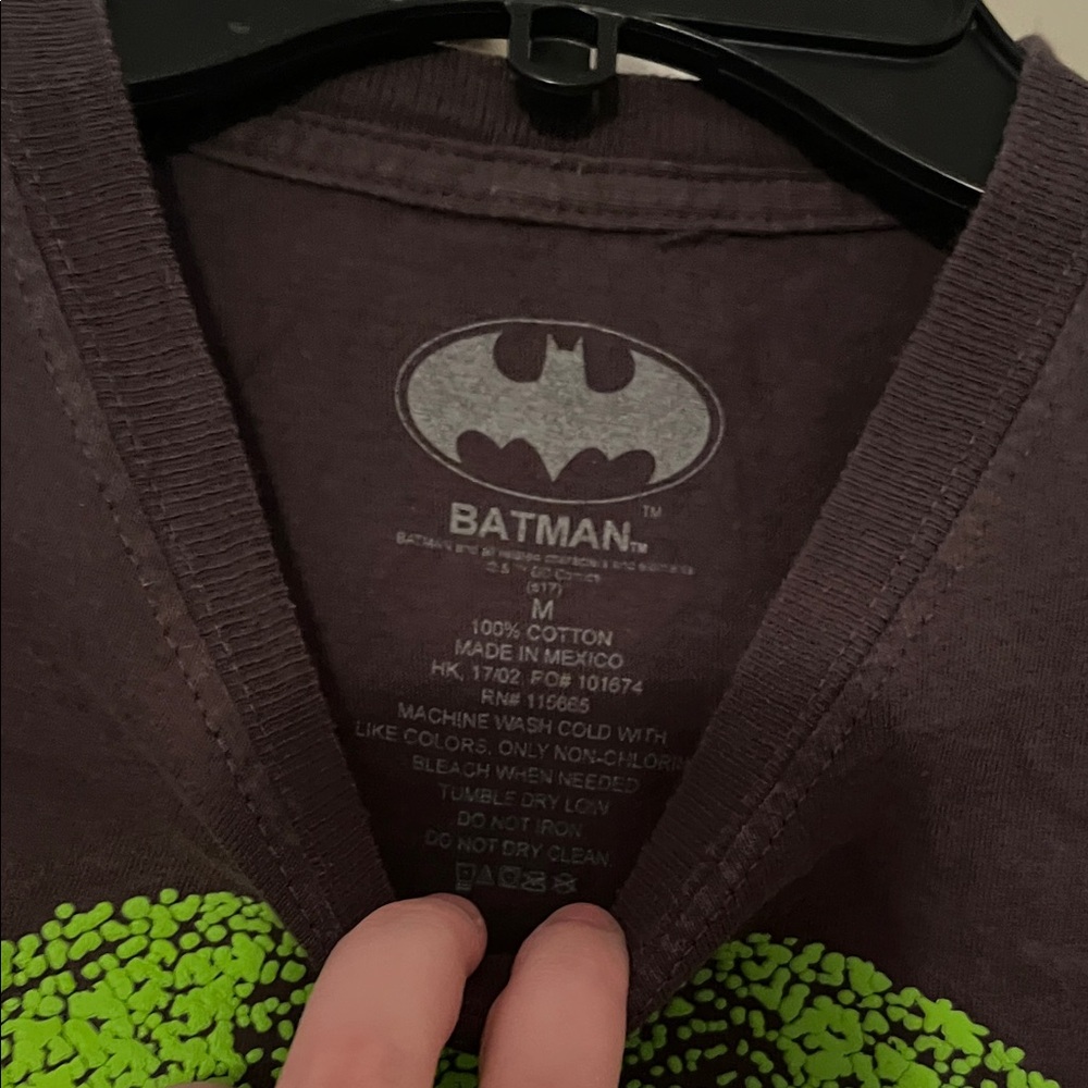 Mens Batman Graphic T-Shirt - Green and Black - Picture 2 of 4